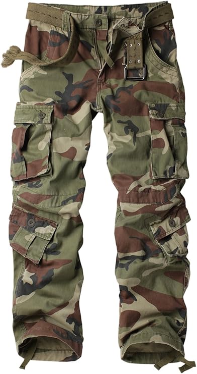 AKARMY Men's Casual Cargo Pants with 8 Pockets for Comfort