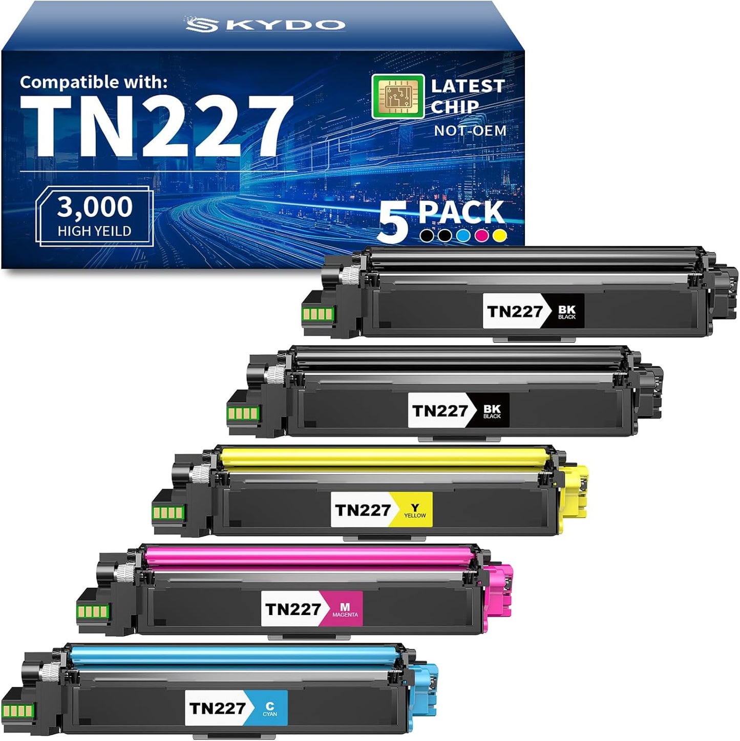 High Yield Toner Cartridges for Brother TN227 by Skydo