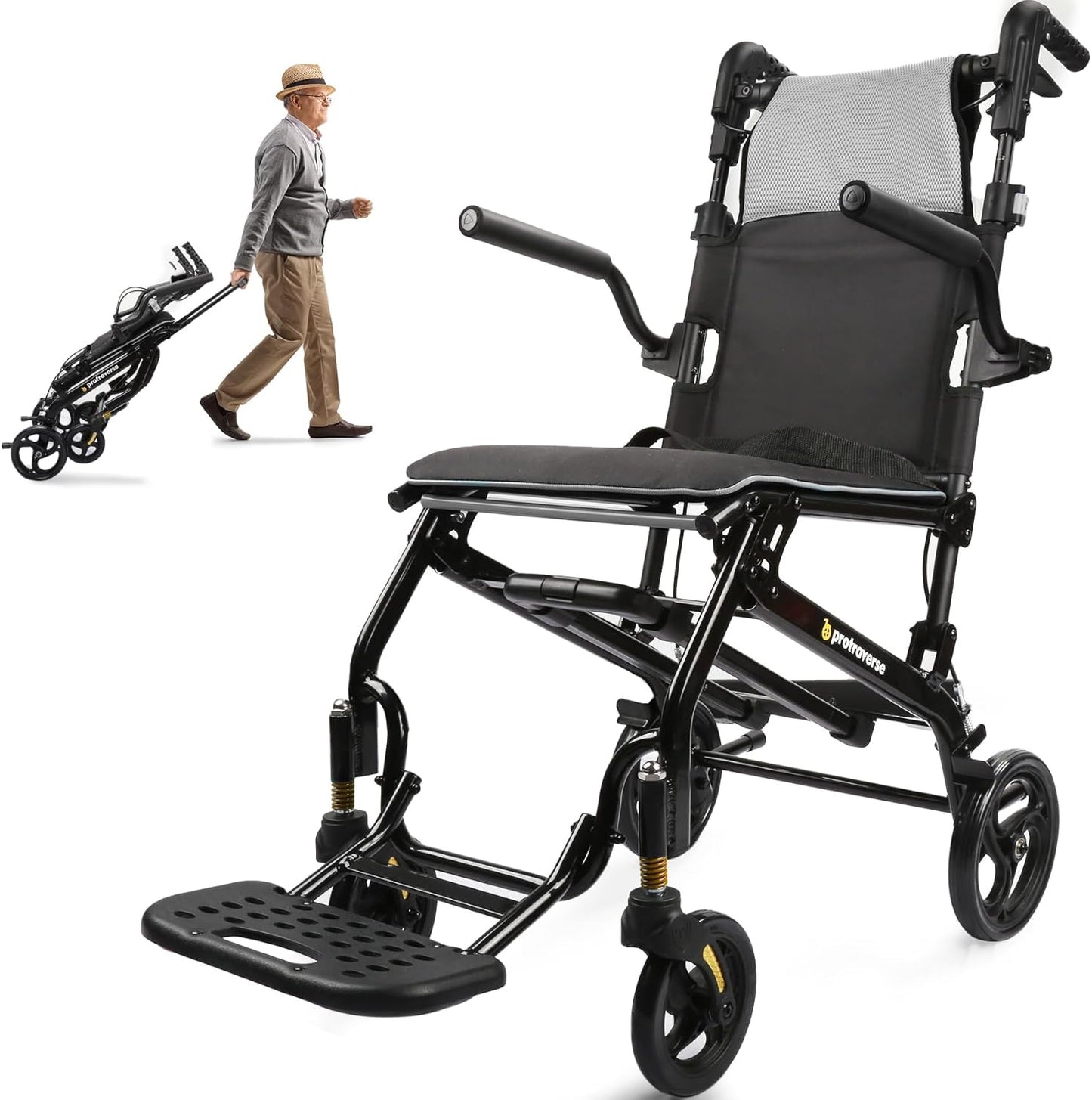 Ultra-Lightweight Transport Chair for Adults - Portable & Foldable