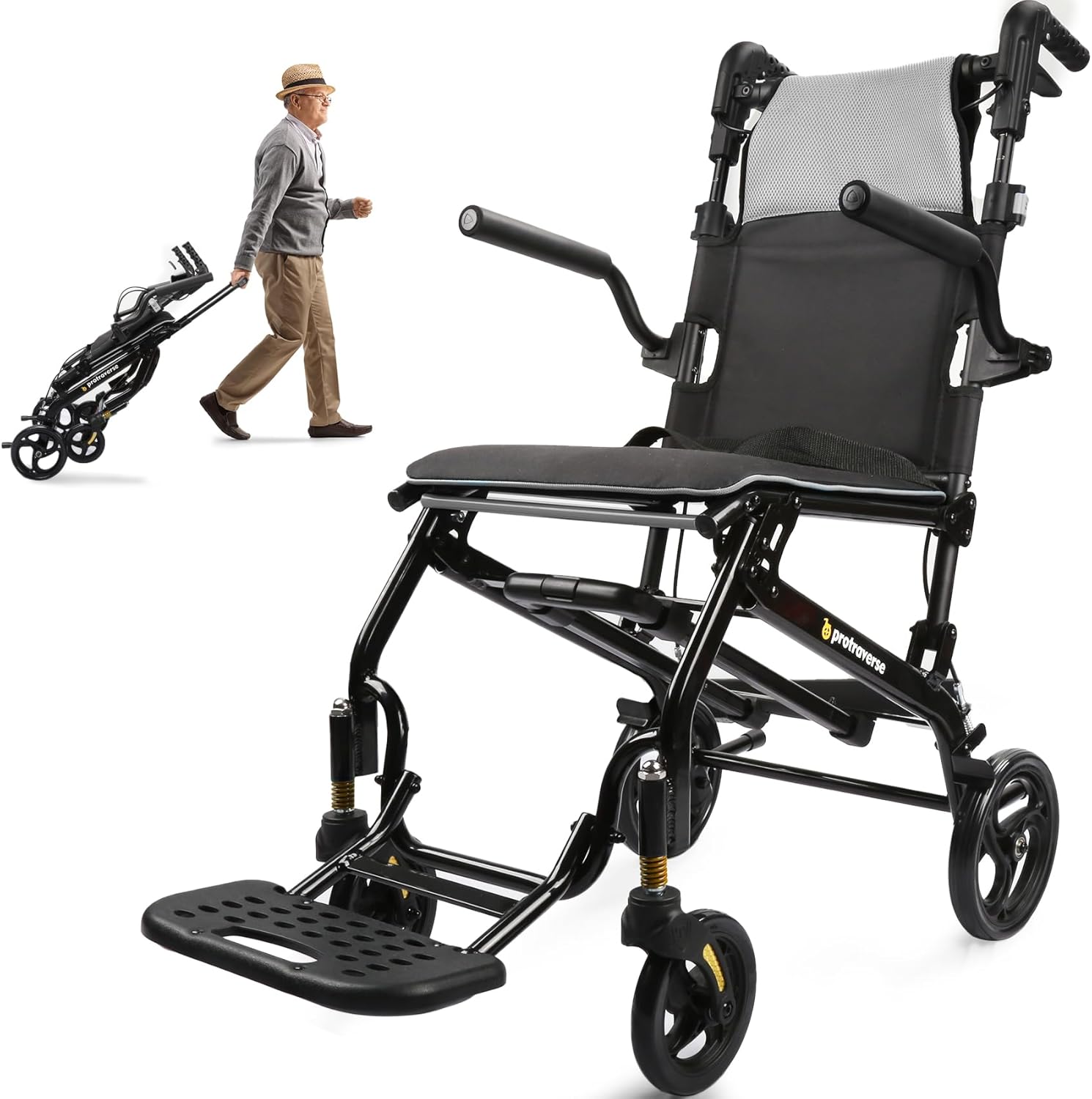 Ultra-Lightweight Transport Chair for Adults - Portable & Foldable
