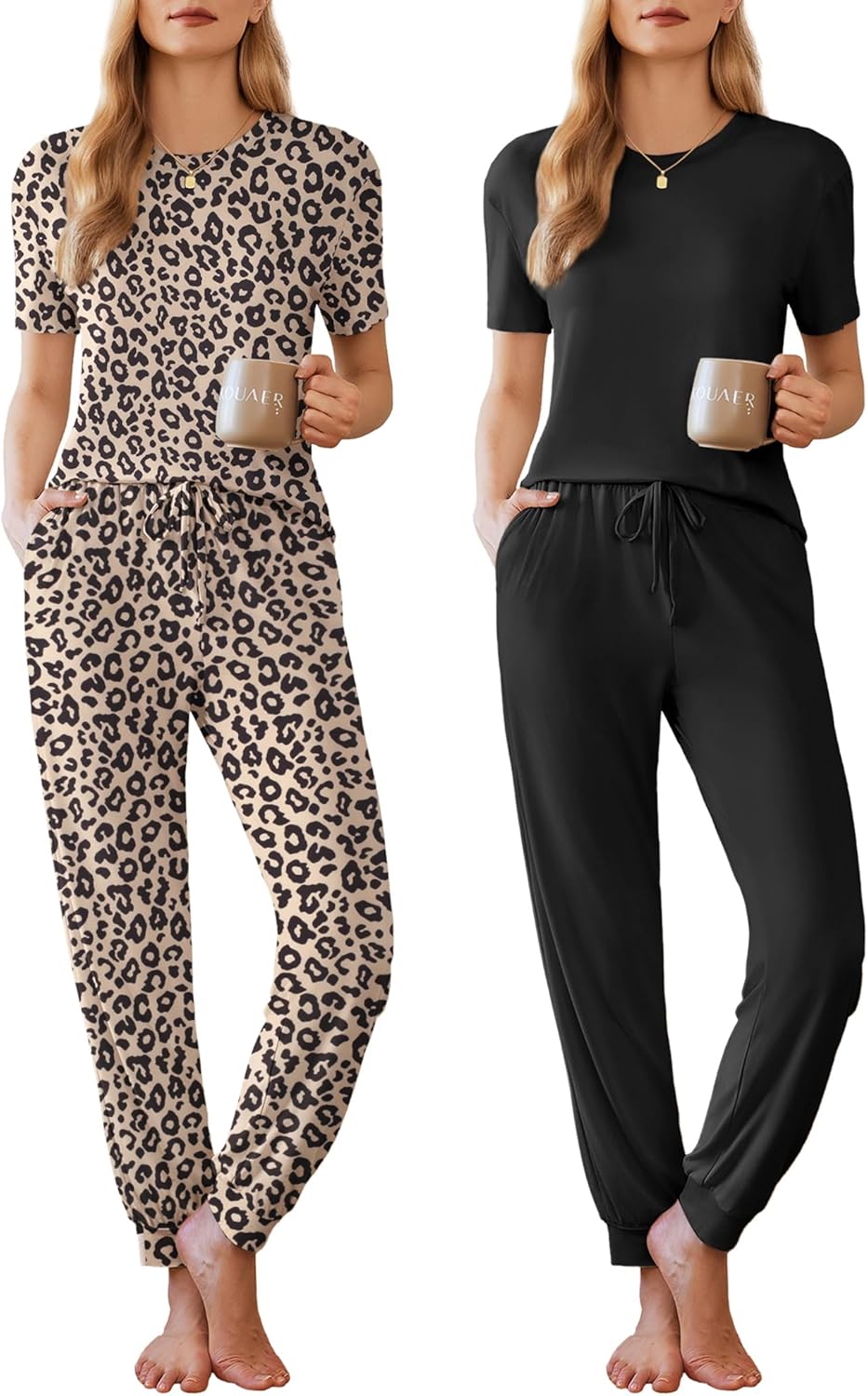 Ekouaer 2 Pack Womens Pajama Sets for Cozy Lounging and Sleep