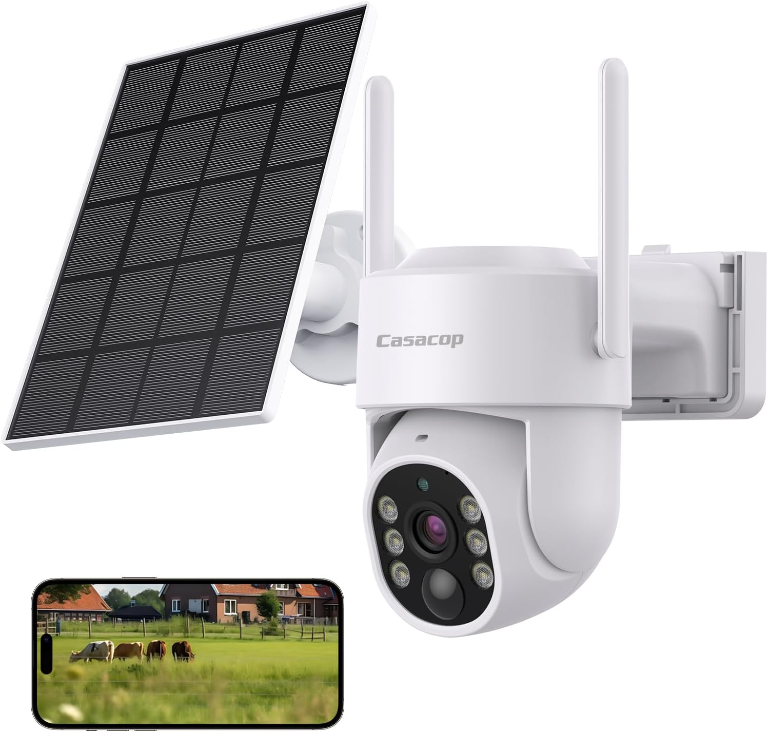 4G LTE Solar Security Camera - No WiFi, Color Night Vision, 360 View