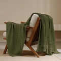 Cotton Waffle Weave Throw Blanket 50x60 - Capulet Olive Cozy