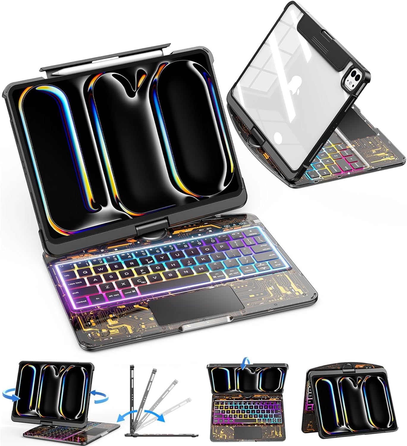 Clear Wireless Keyboard Case for iPad Pro 11 Inch with Trackpad