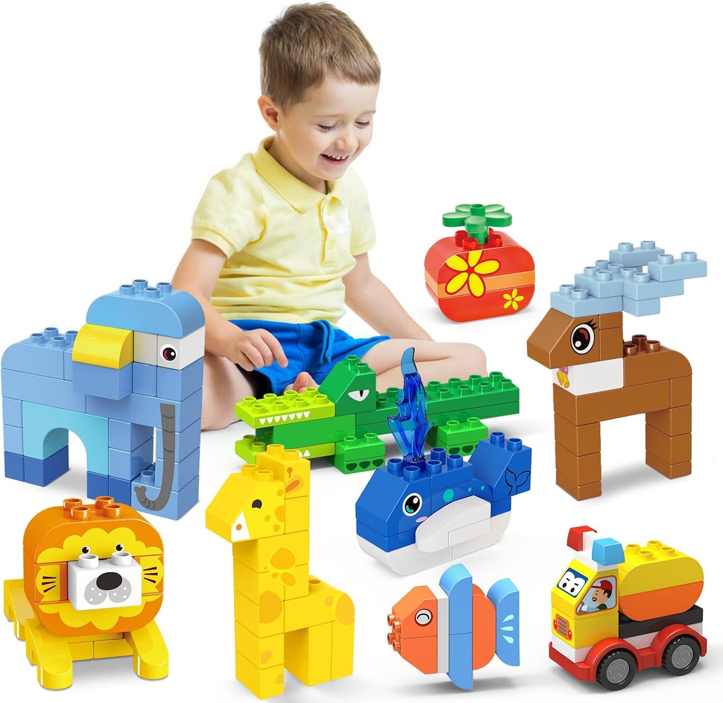 205 PCS Animal Building Blocks Set for Toddlers and Kids
