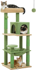 Cactus Cat Tree for Indoor Cats, 45.7in Multi-Level Tower - Stable