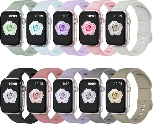 Waterproof Soft Silicone Sport Bands for Apple Watch - Fits All Sizes