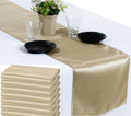 Satin Table Runners 12 x 108 in Champagne Gold - Party Ready