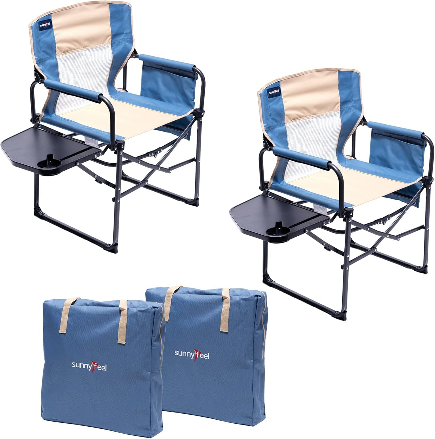 SUNNYFEEL Camping Directors Chair - Heavy Duty Folding Chair