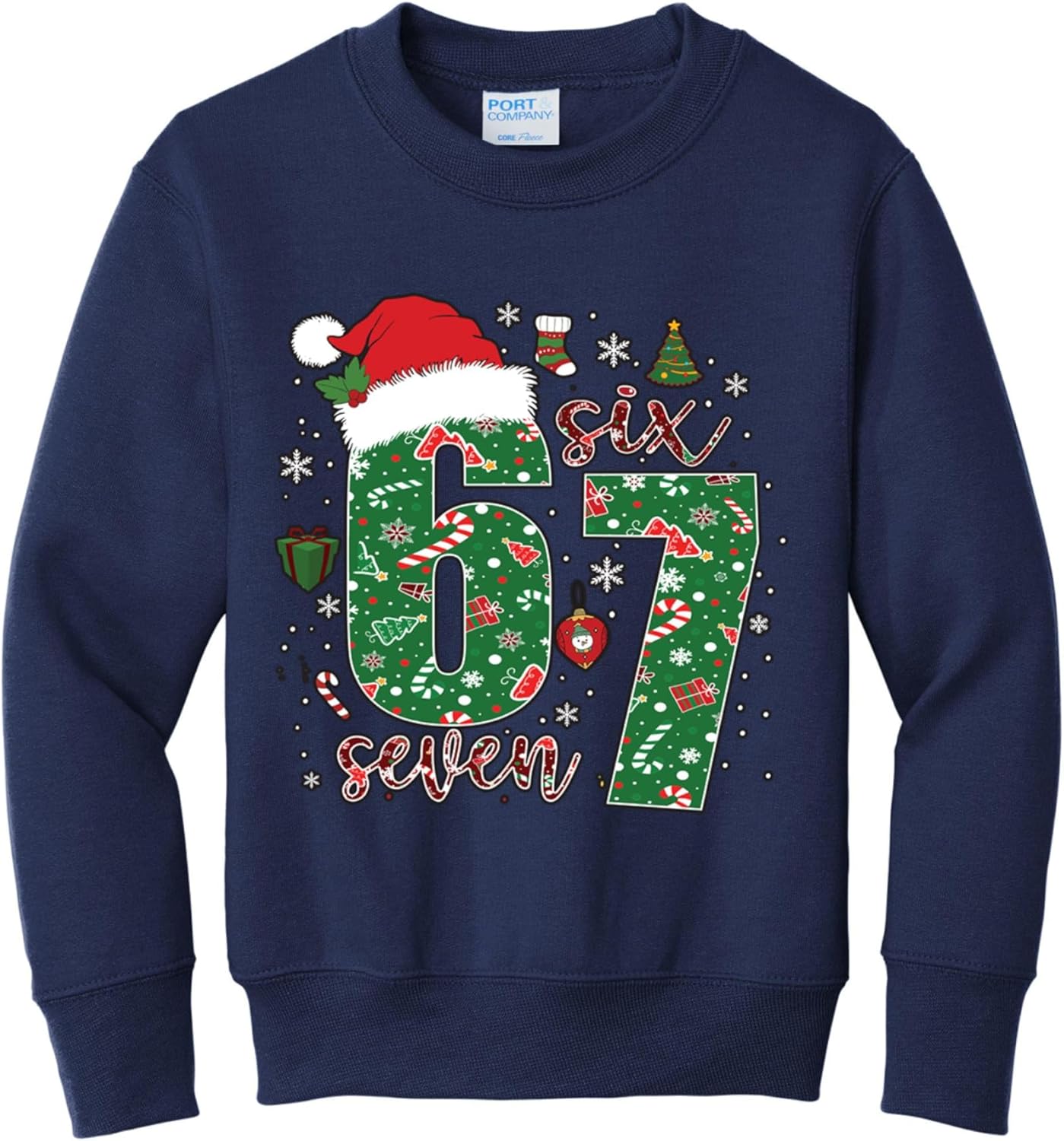 Funny Christmas Sweater for Kids - Santa Ugly Crewneck Sweatshirt