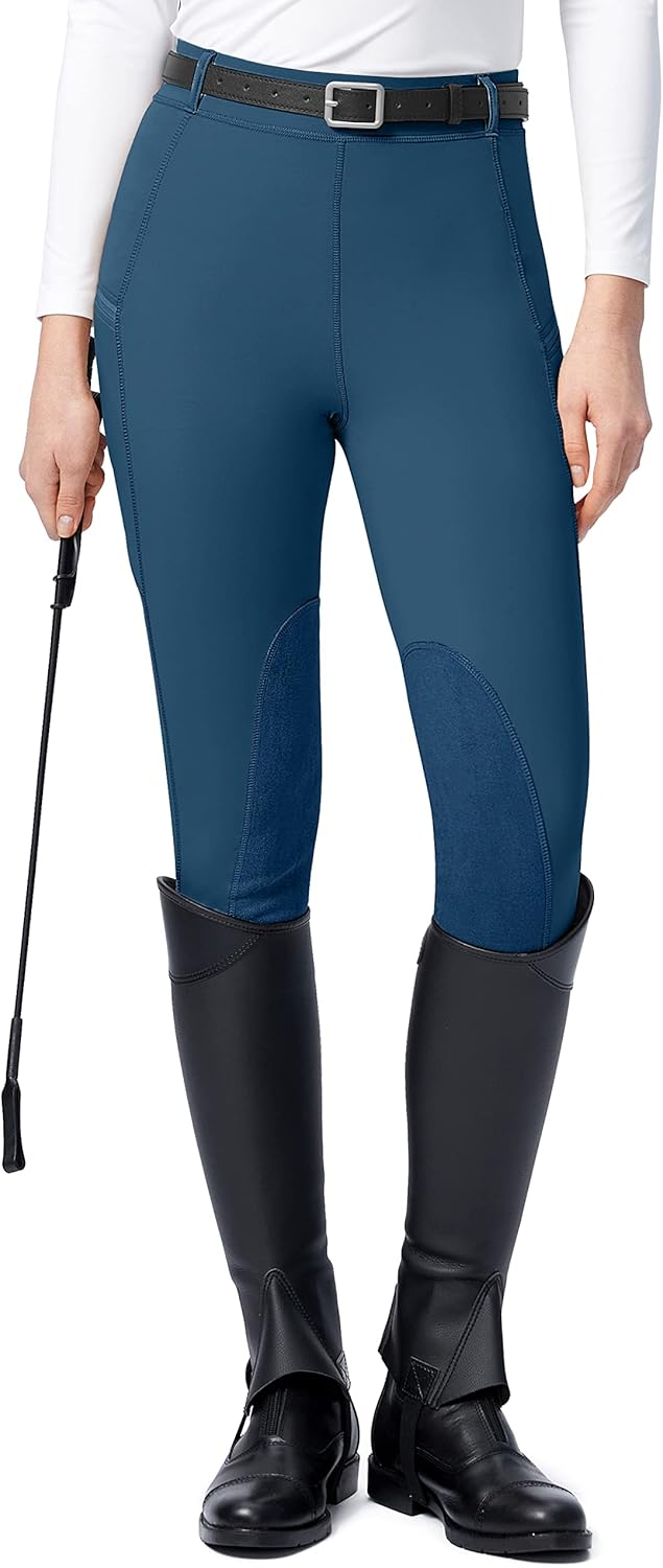 SANTINY Women's Horse Riding Pants with Zipper Pockets for Comfort