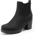DREAM PAIRS High Chunky Heel Chelsea Ankle Boots - Stable 3in Heel