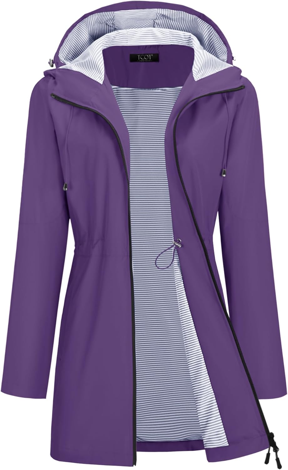 TCOT Waterproof Rain Jacket for Women - Stylish Long Trench Coat