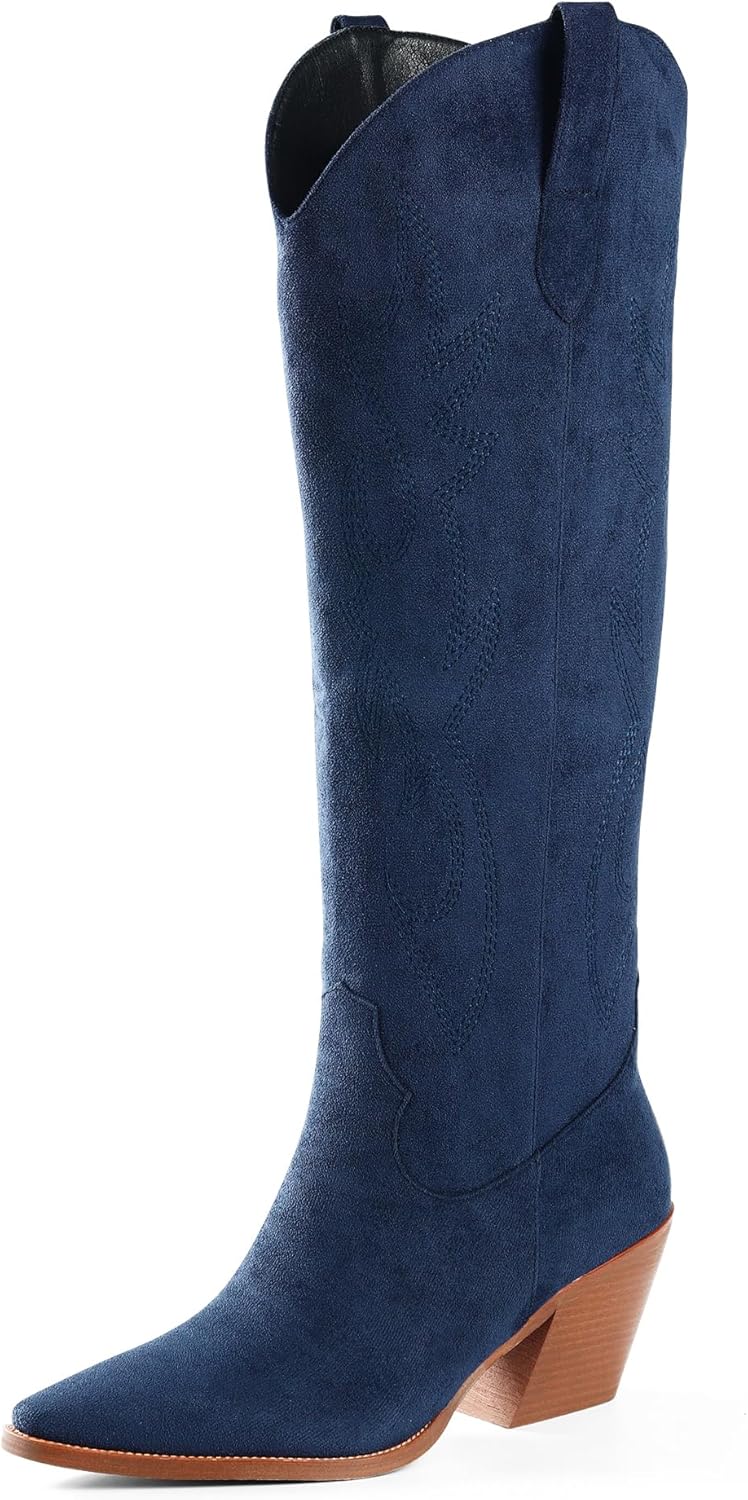 iiimmu Cowgirl Boots for Women - Stylish Knee High Cowboy Boots