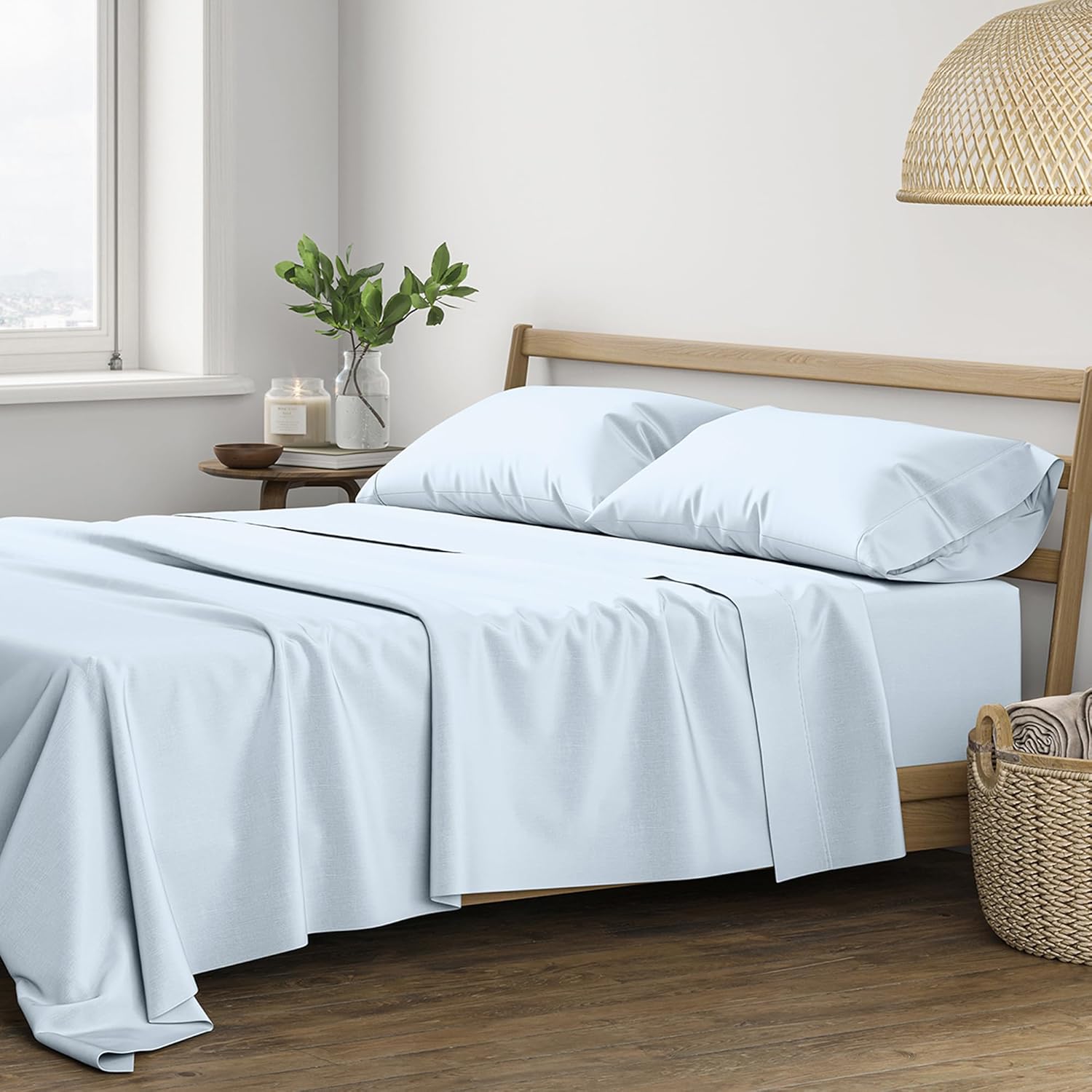 100% Cotton Queen Sheets Set - Soft, Cooling & Durable