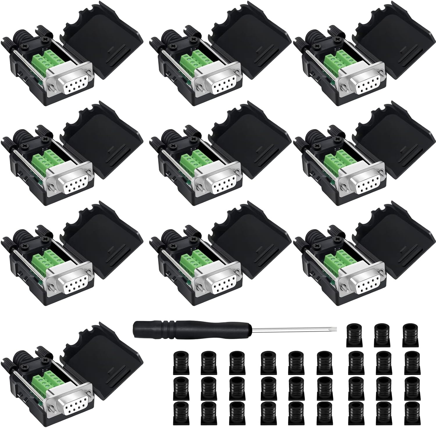 DB9 Breakout Connector for Easy Solderless RS232 Connections