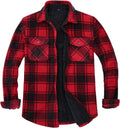 ZENTHACE Men's Sherpa Lined Fleece Plaid Shirt Jacket (Style 7BC6)