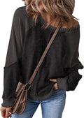 Oversized Off The Shoulder Sweatshirt Waffle Knit - Casual Comfort fit