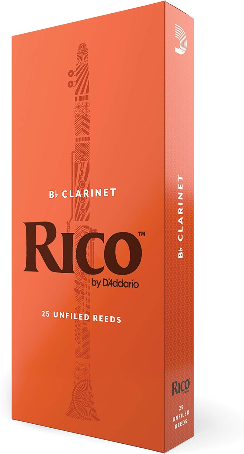 Rico Bb Clarinet Reeds for Beginners and Students - 25-pack