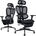 Big and Tall Mesh Office Chair with Footrest - Ergonomic Support