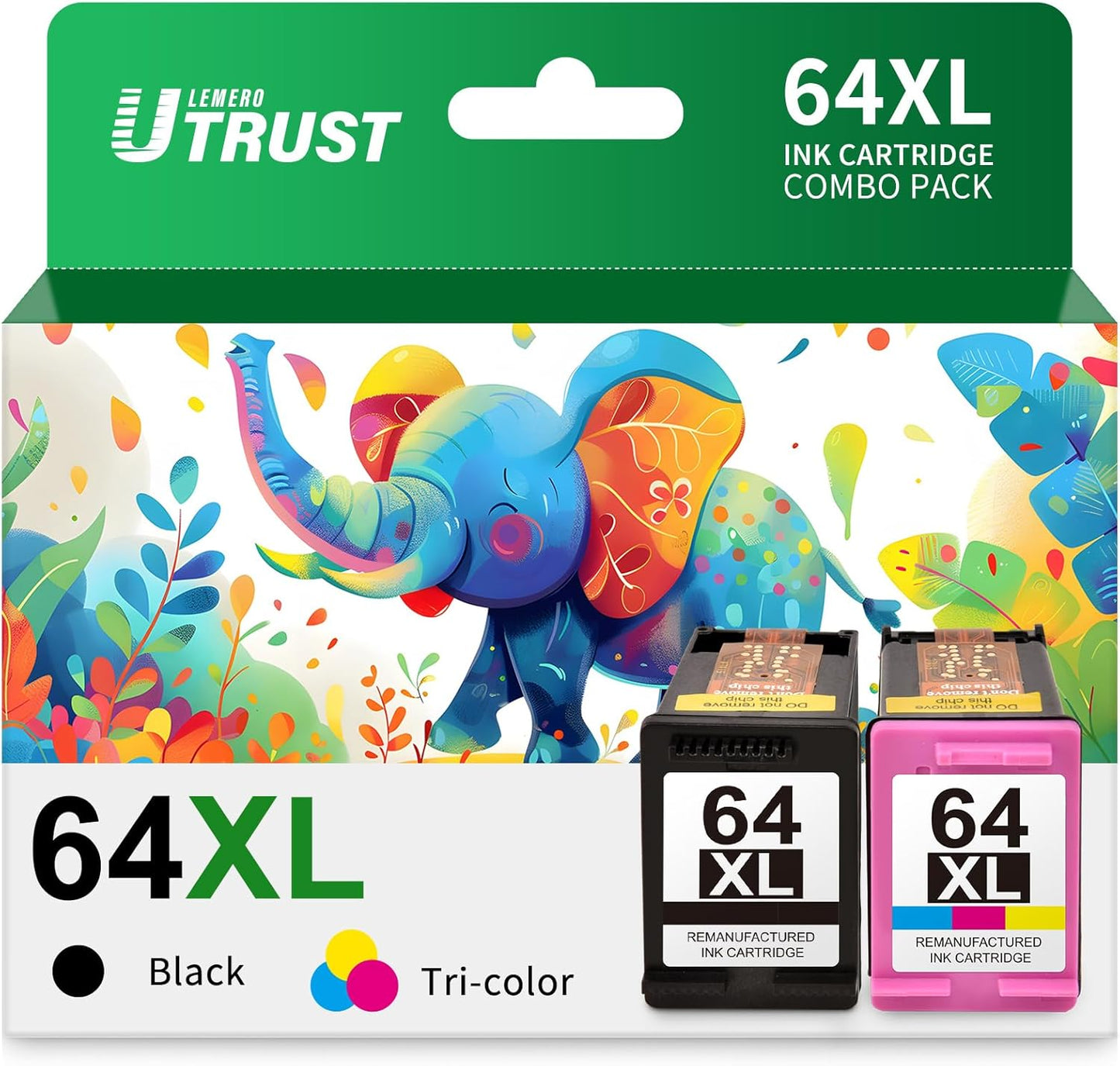 LEMERU UTRUST 64XL Ink Cartridges Combo Pack for HP Printers