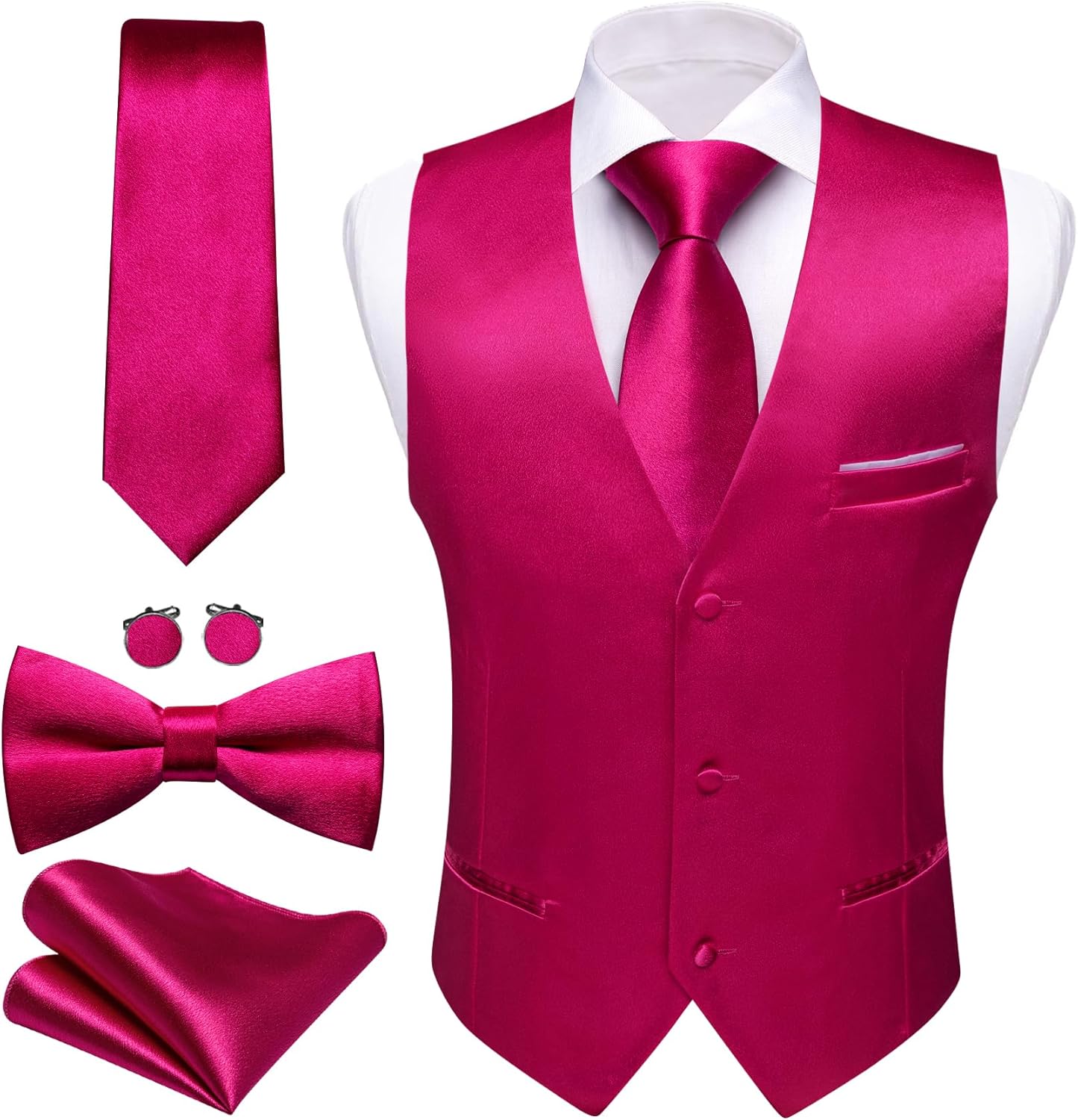 Barry.Wang Mens Formal Business Suit Vest Slim Fit for All Occasions