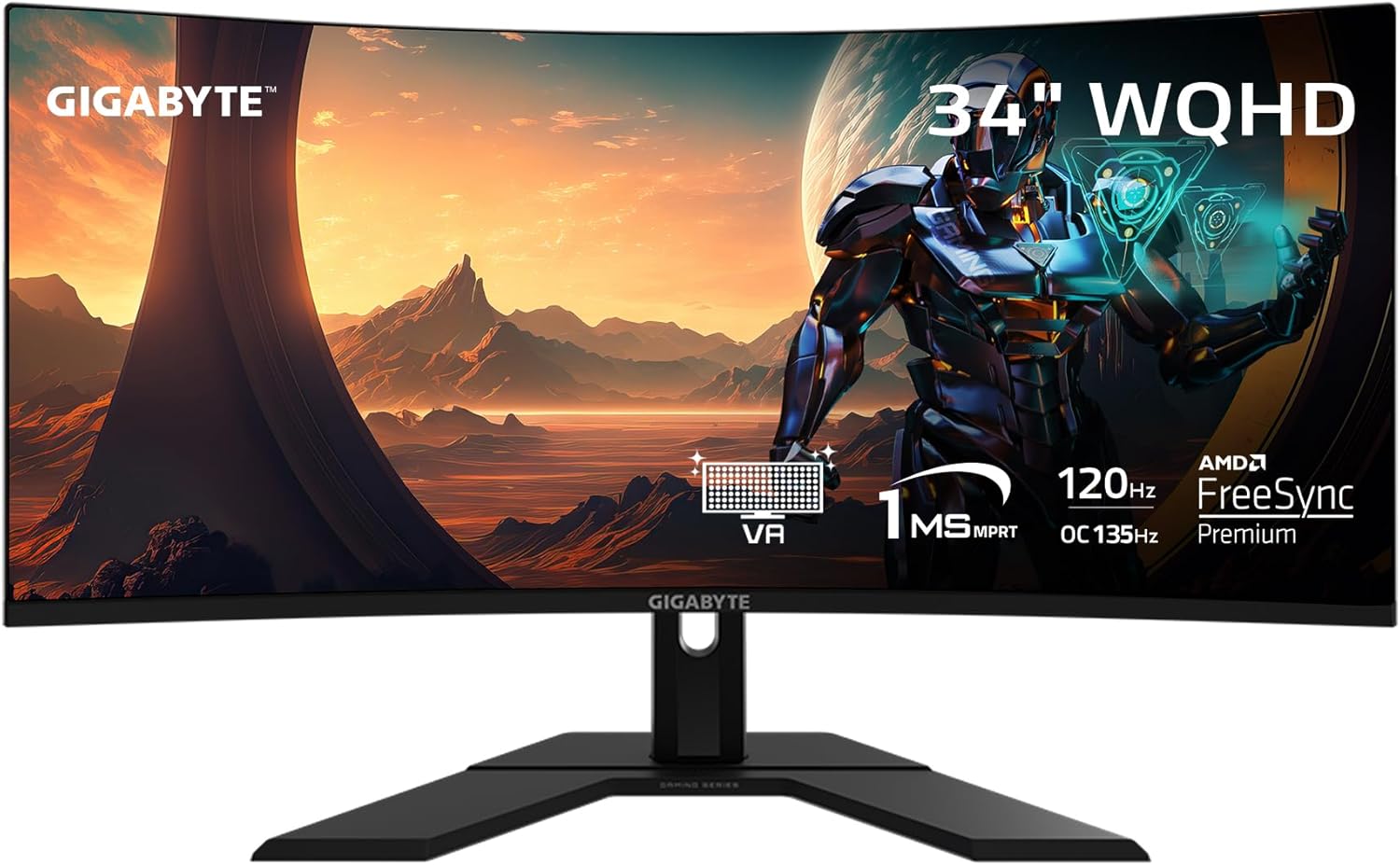 GIGABYTE GS34WQC 34in Curved Gaming Monitor with 120Hz Refresh Rate