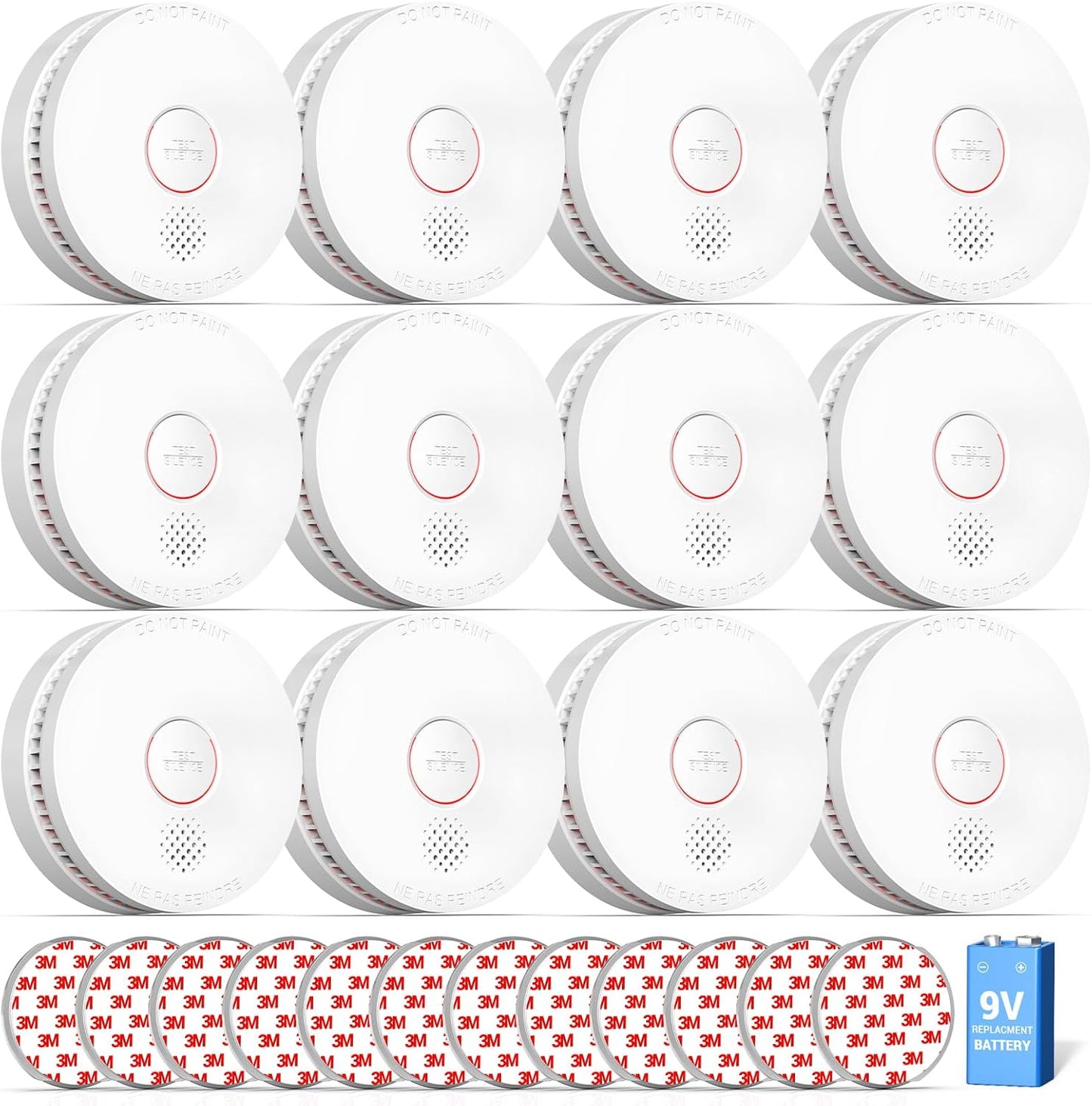 SITERWELL 12 Pack Smoke Detector with Photoelectric Sensor Safety