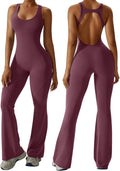 Womens Flare Jumpsuit with Bra Tummy Control Cutout (Style 71TJ)