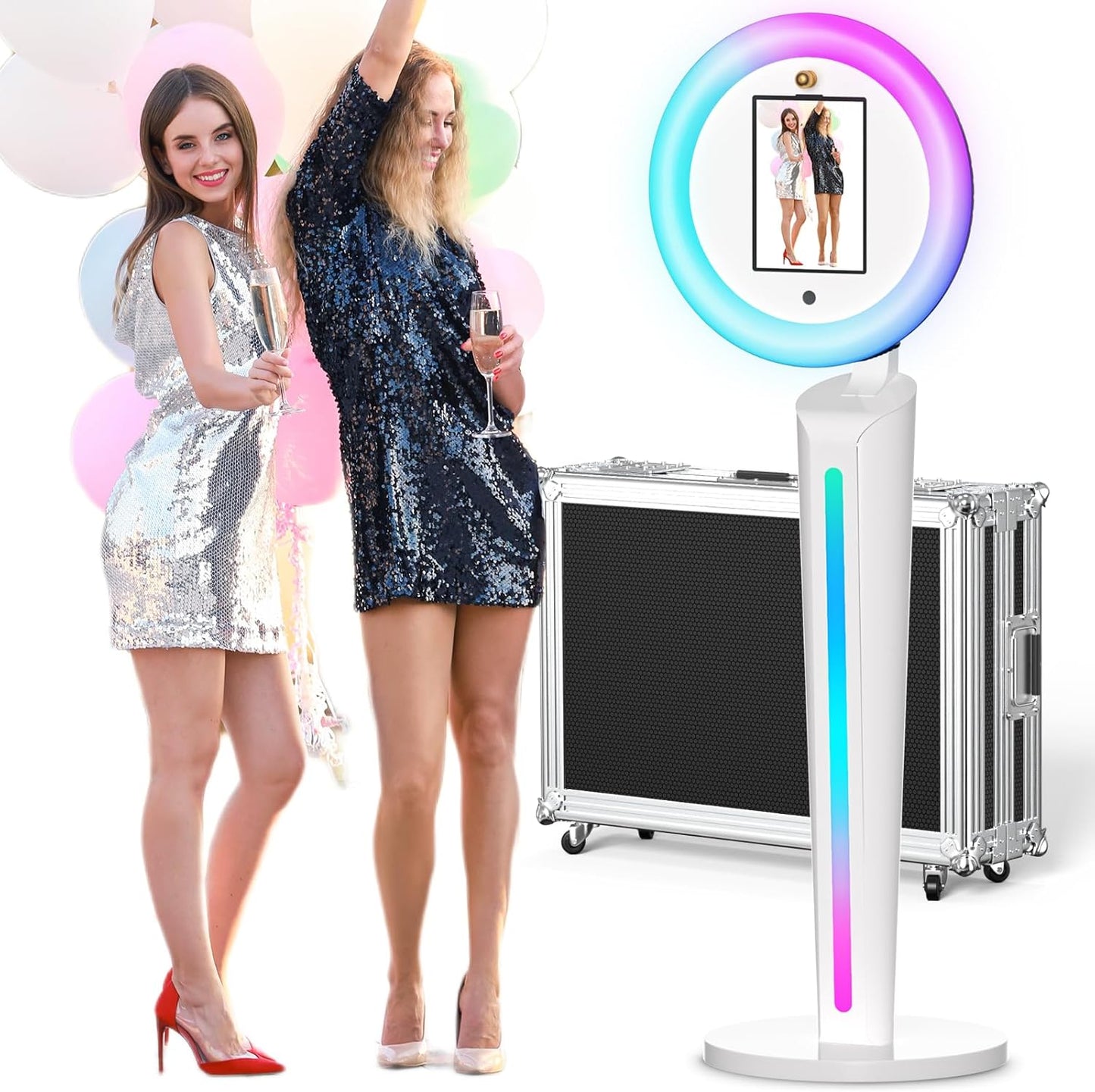Portable Photo Booth for iPad with RGB Light and Music Sync