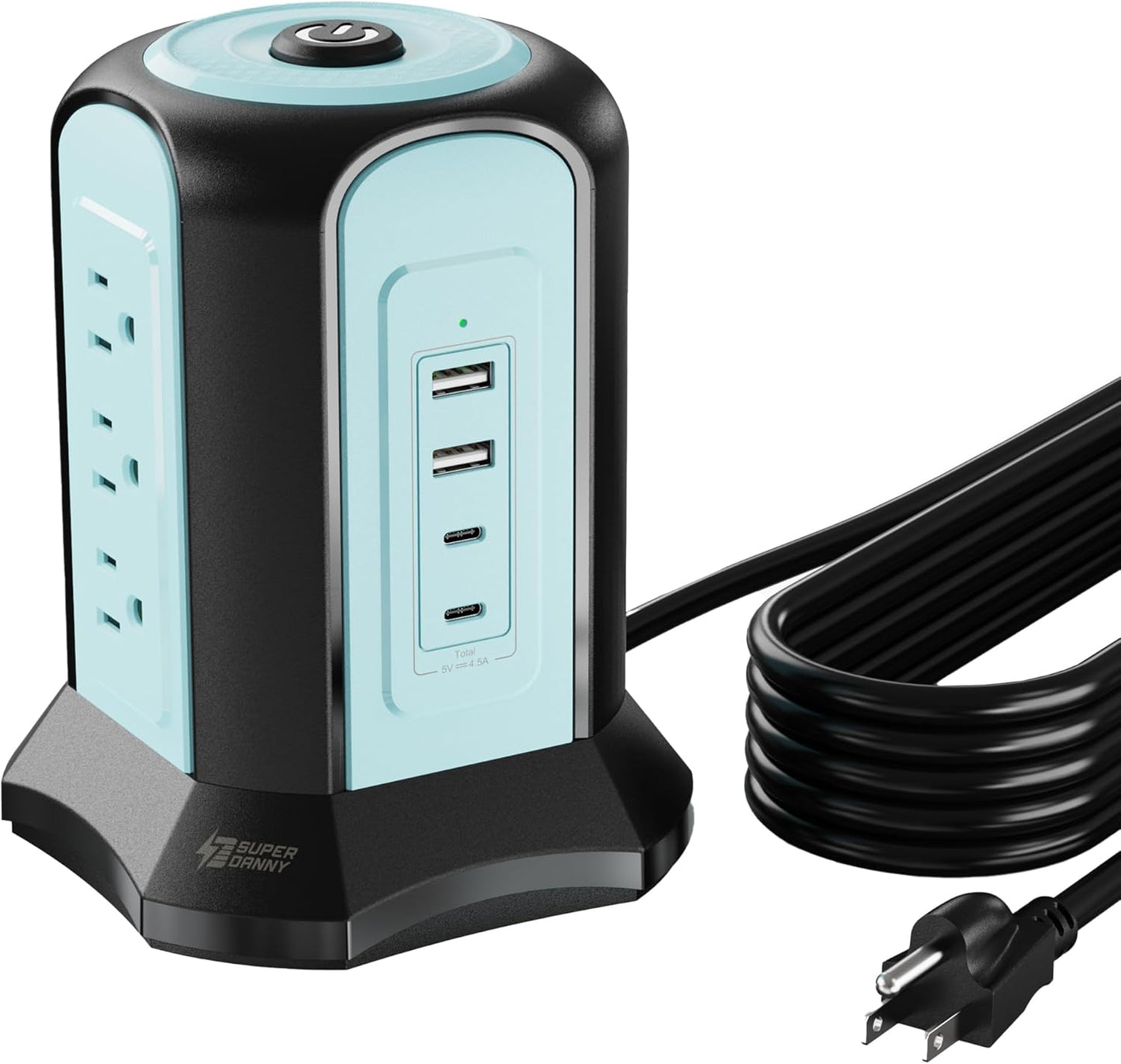 Power Strip Tower Surge Protector with USB Ports for Home Use