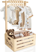 Wooden Baby Crate Closet - Baby Decorations Storage Crate with Handle