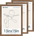 13x19 Walnut Picture Frame Set of 3 with HD Glass