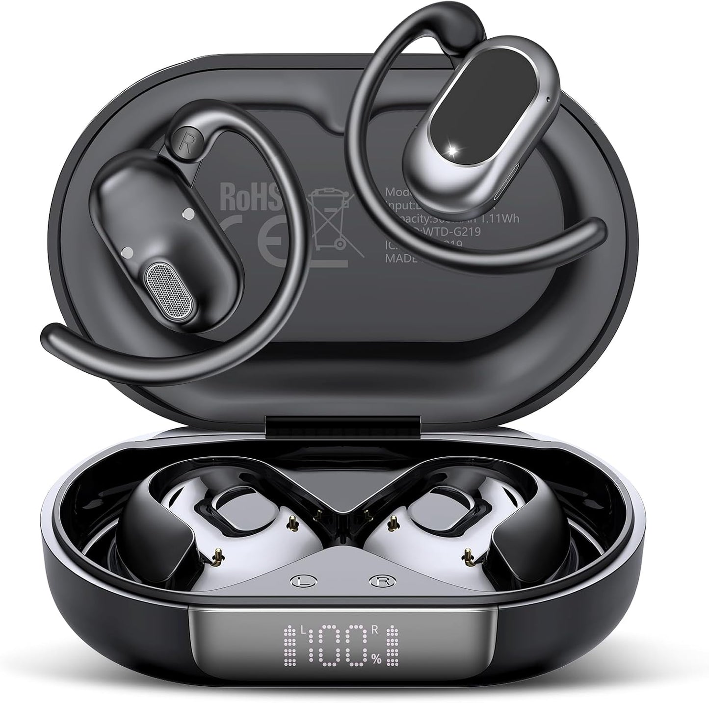 Open Ear Headphones with 36H Playtime and Waterproof Design