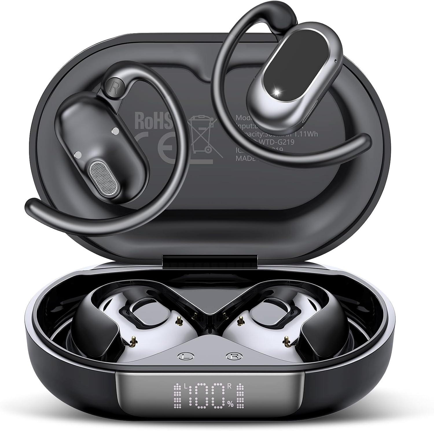 Open Ear Headphones with 36H Playtime and Waterproof Design