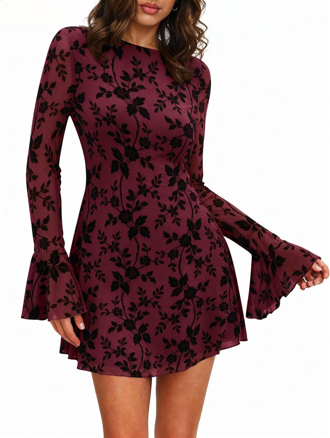 Floral Wedding Guest Dress for Women - Elegant Fall Fashion
