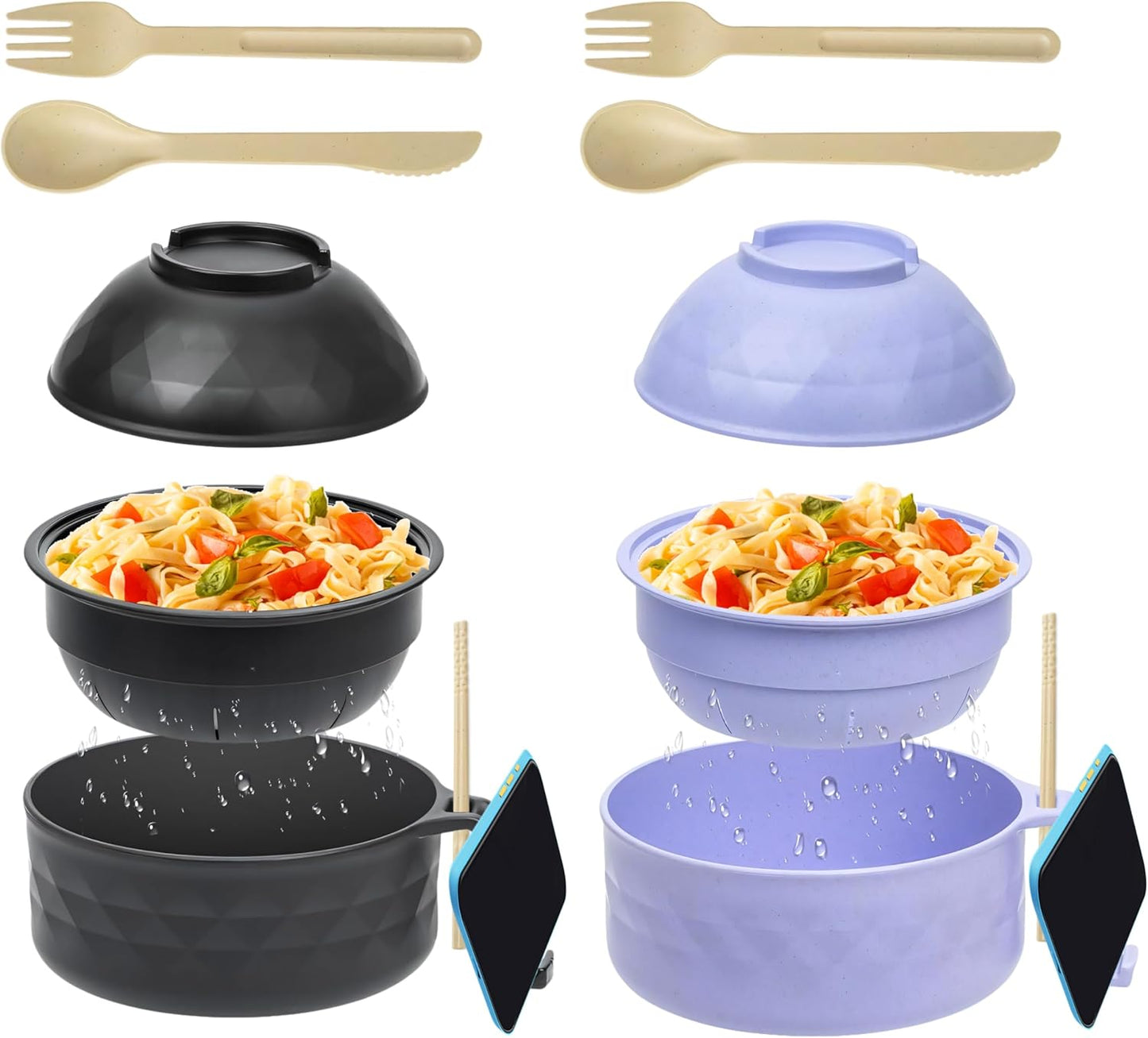 Portable Ramen Set with Phone Holder - Enjoy Anywhere!