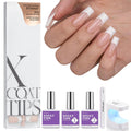 BTArtboxnails Nail Tips and Gel Glue Kit - Long Square French Tips