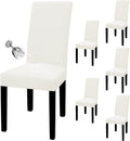 Waterproof Dining Chair Slipcovers Set of 6 - Stretch Jacquard Fit