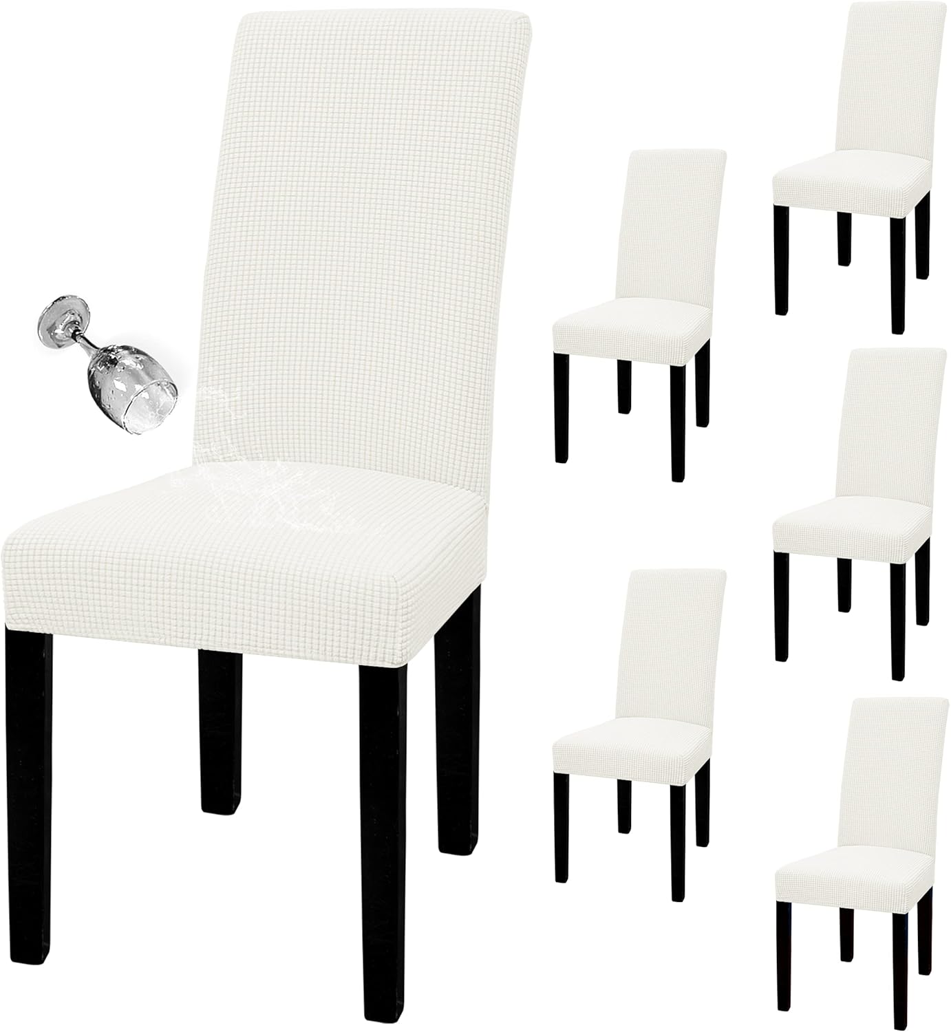 Waterproof Dining Room Chair Cover Set of 6 for Easy Protection