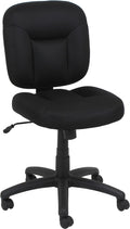 Adjustable Swivel Desk Chair, Fabric Upholstery, Black