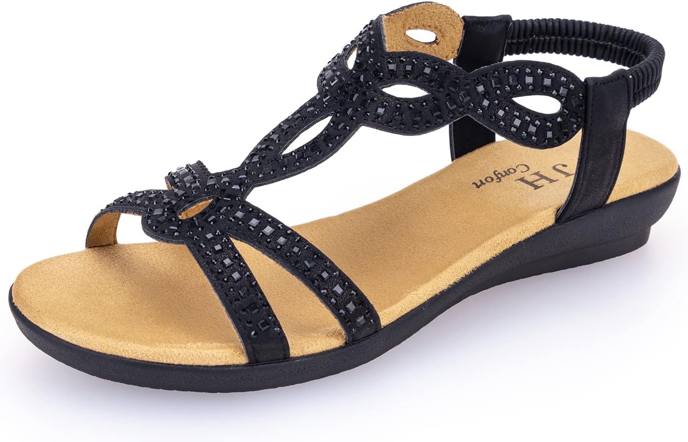 Stylish Womens Flat Sandals with Rhinestones for Any Occasion
