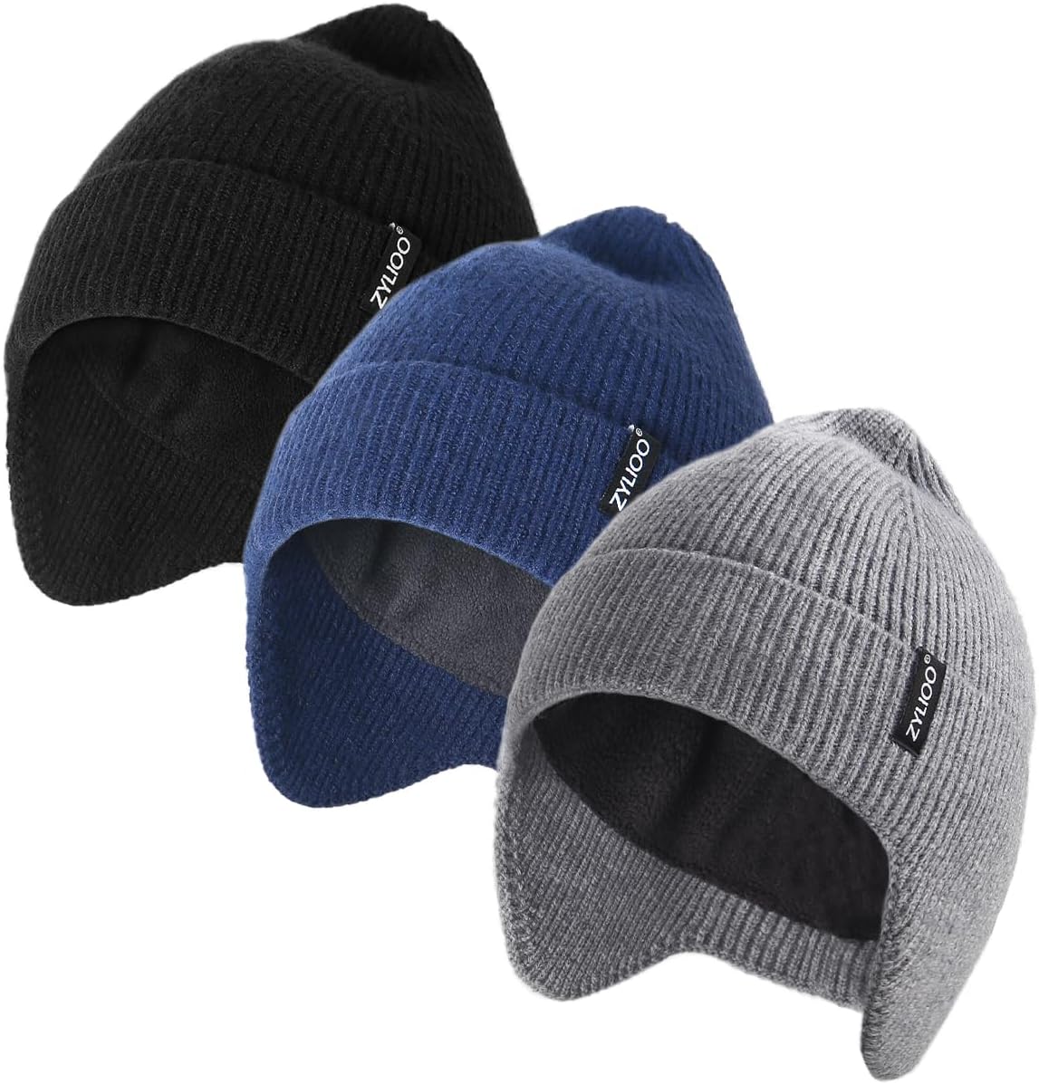 Zylioo Oversize Beanie Hats with Ear Flap for All Sizes