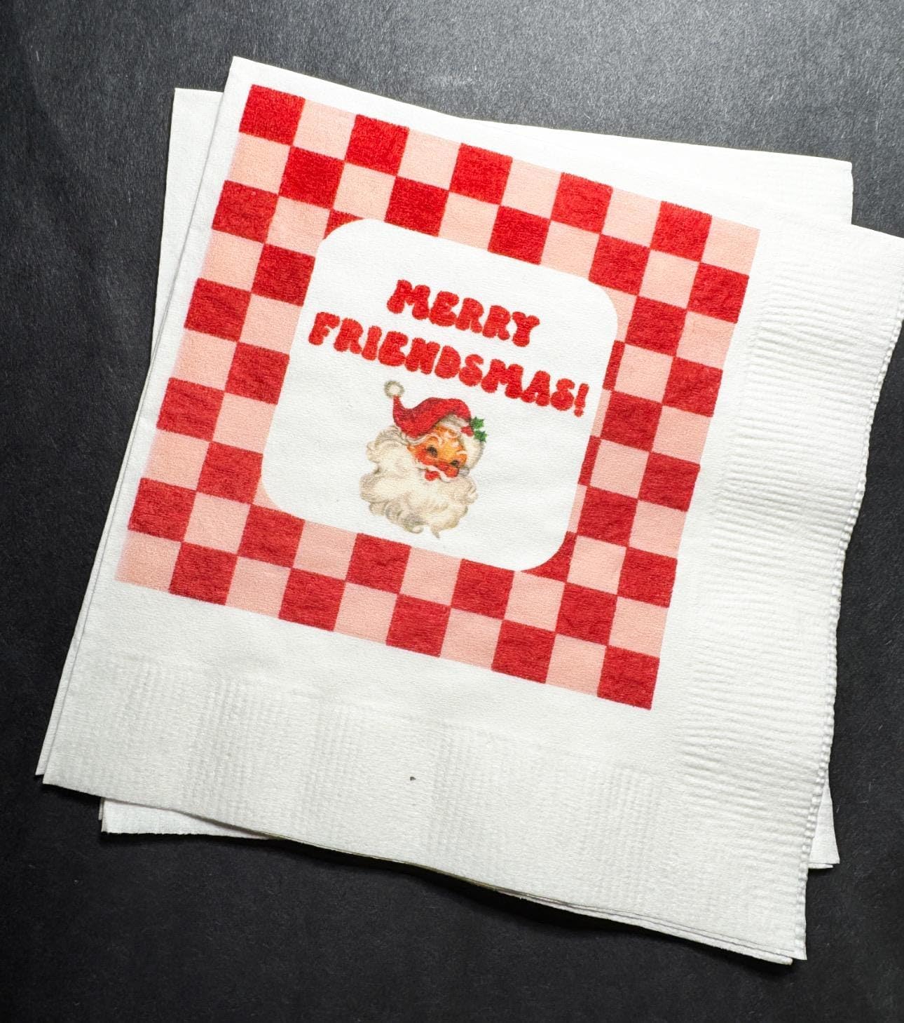 Vintage Santa Funny Christmas Cocktail Napkins Set