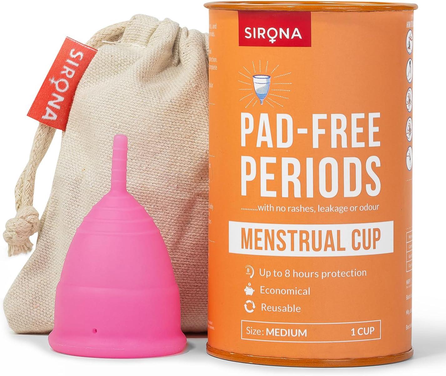Sirona Medium Menstrual Cup | Leak-Proof All-Day Comfort