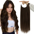 Invisible Wire Hair Extensions Real Human Hair 20 in - Add Volume
