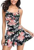 Women's Crossover Ruched Skirt One-Piece Swimdress - Flattering Fit