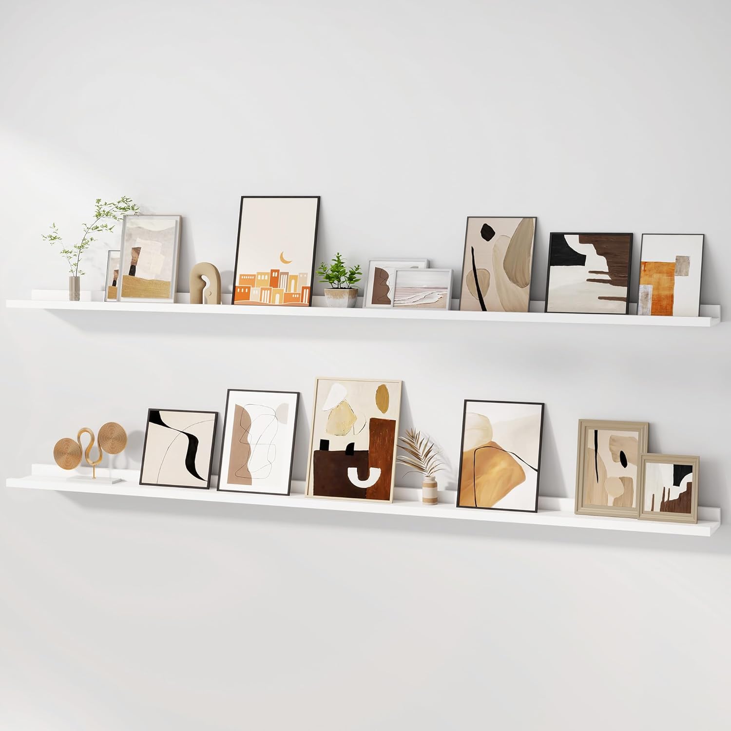 Floating Picture Ledge Shelves for Wall Set of 2, 72 Inches