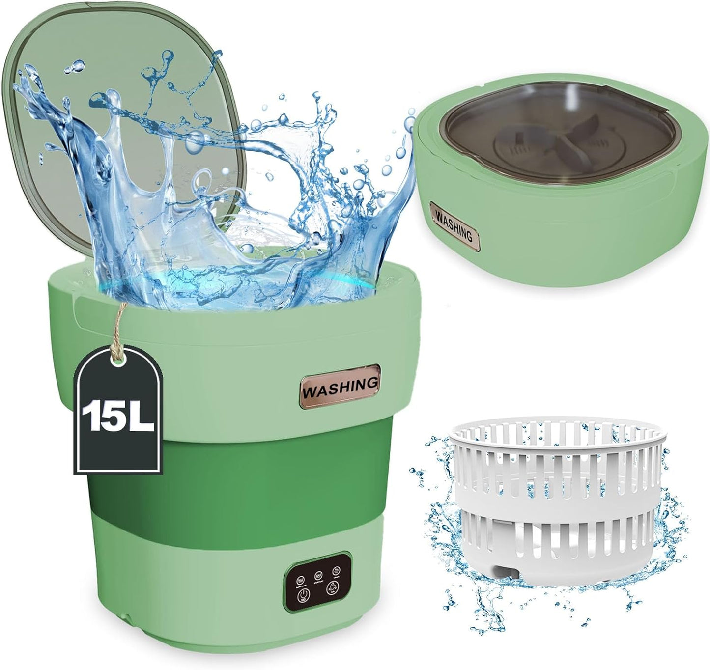 Compact 15L Portable Washing Machine: Perfect for Travel & Small Spaces