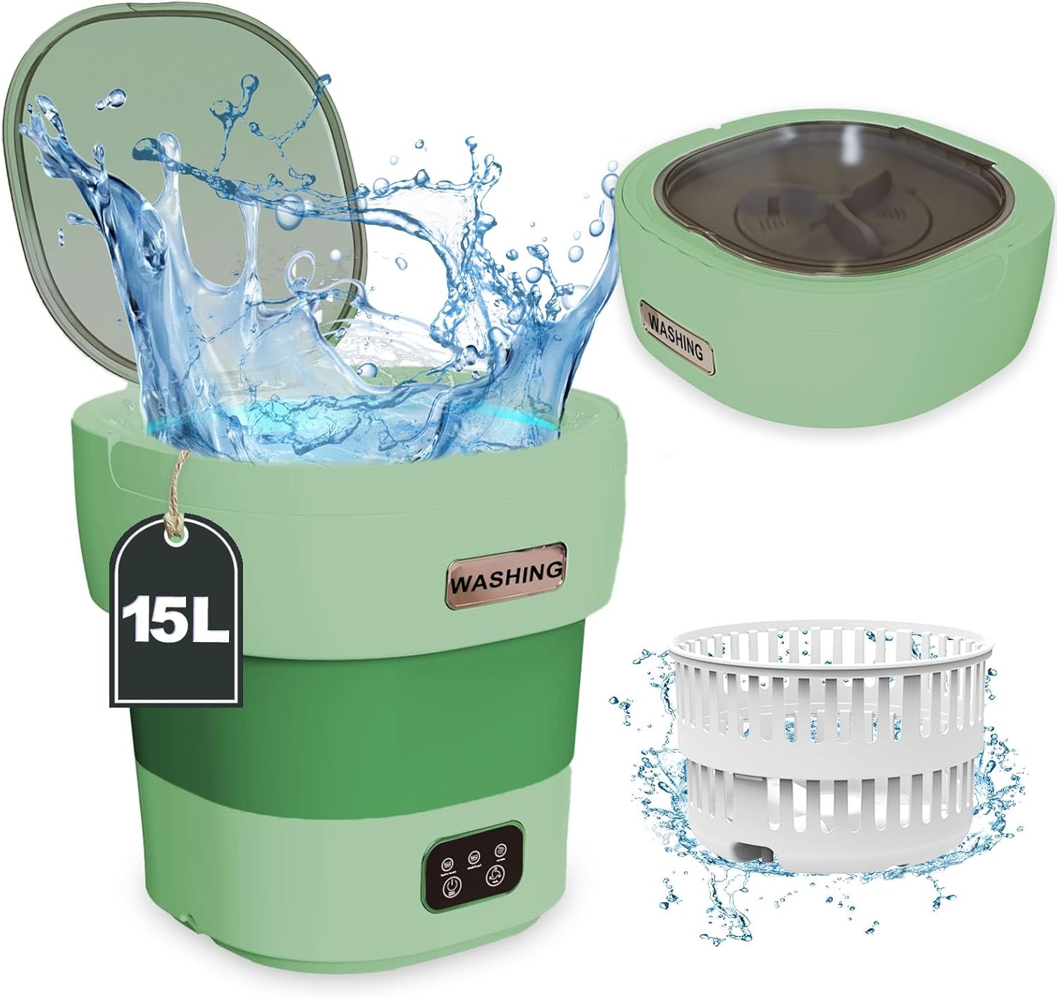 Compact 15L Portable Washing Machine: Perfect for Travel & Small Spaces